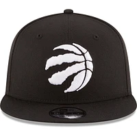 Men's New Era Black Toronto Raptors Black & White Logo 9FIFTY Adjustable Snapback Hat