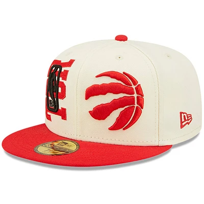 Men's New Era Cream/Red Toronto Raptors - 2022 NBA Draft 59FIFTY Fitted Hat