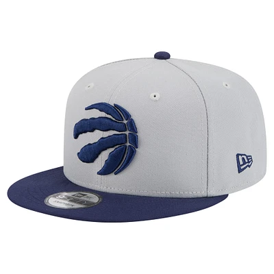 Men's New Era Gray/Navy Toronto Raptors Color Pack 2-Tone 9FIFTY Snapback Hat