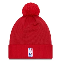 Men's New Era Red Toronto Raptors 2023 NBA Draft Cuffed Knit Hat with Pom