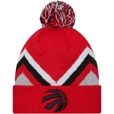 NWC RAPTRS ROUGE NWC FW23 NBA HOMME ZIG ZAG CUFFED POM KNIT HATMENPOC