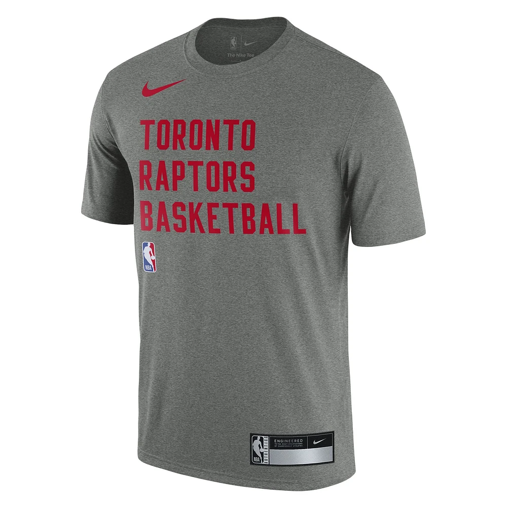 T-shirt d'entraînement Performance Sideline Legend des Toronto Raptors 2023/24 Nike pour Homme, gris chiné