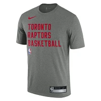 T-shirt d'entraînement Performance Sideline Legend des Toronto Raptors 2023/24 Nike pour Homme, gris chiné