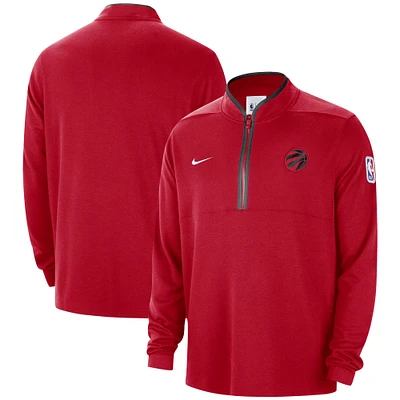 Veste à demi-zip Nike rouge Toronto Raptors Authentic Performance pour homme