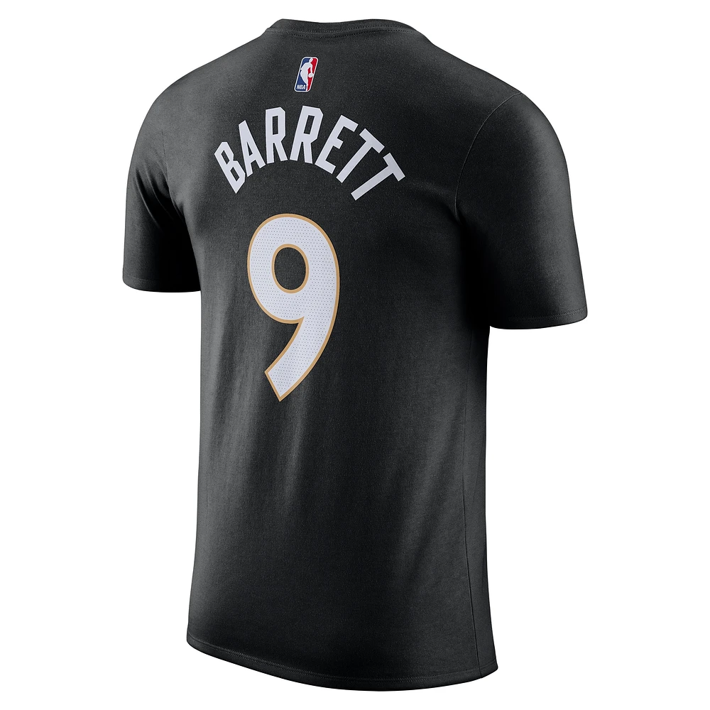 Men's Nike RJ Barrett Black Toronto Raptors 2024/25 City Edition Name & Number T-Shirt