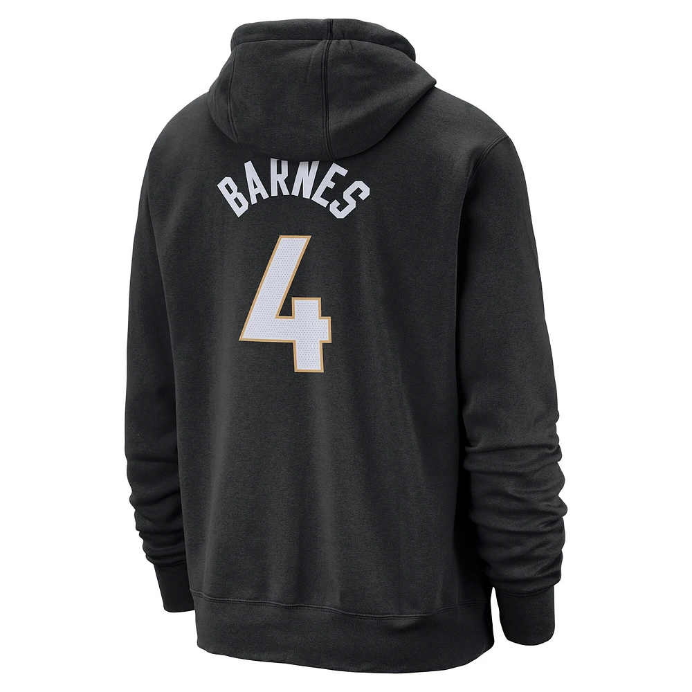 Sweat à capuche Nike Scottie Barnes pour homme, édition City 2024/25, nom et numéro, Toronto Raptors, noir
