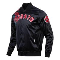 Men's Pro Standard Black Toronto Raptors Roses Satin Full-Snap Jacket