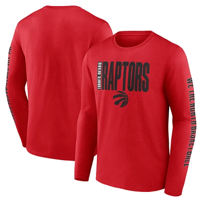 T-shirt à manches longues Vision pour homme, rouge, Toronto Raptors