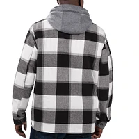 Veste en flanelle à boutons complets Sherpa Toronto Raptors Starter pour homme, noir/blanc