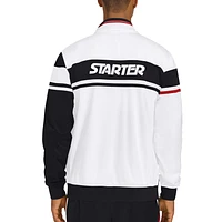 Men's Starter White Toronto Raptors Jordan Pique Full-Zip Track Jacket