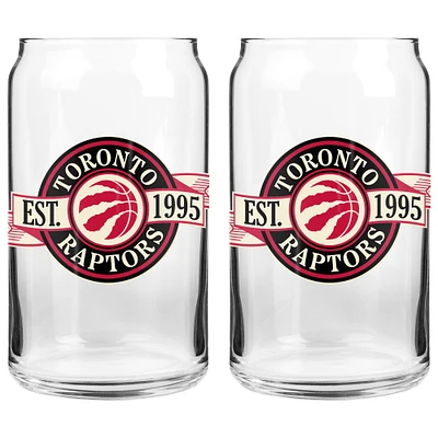 Le Sports Vault Toronto Raptors 16 oz. Ensemble de deux verres à canettes