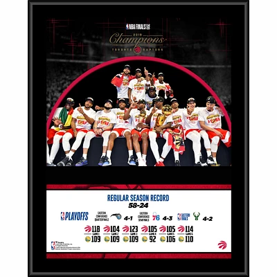 Plaque sublimée des champions des finales de la NBA 2019 12" x 15" des Raptors de Toronto