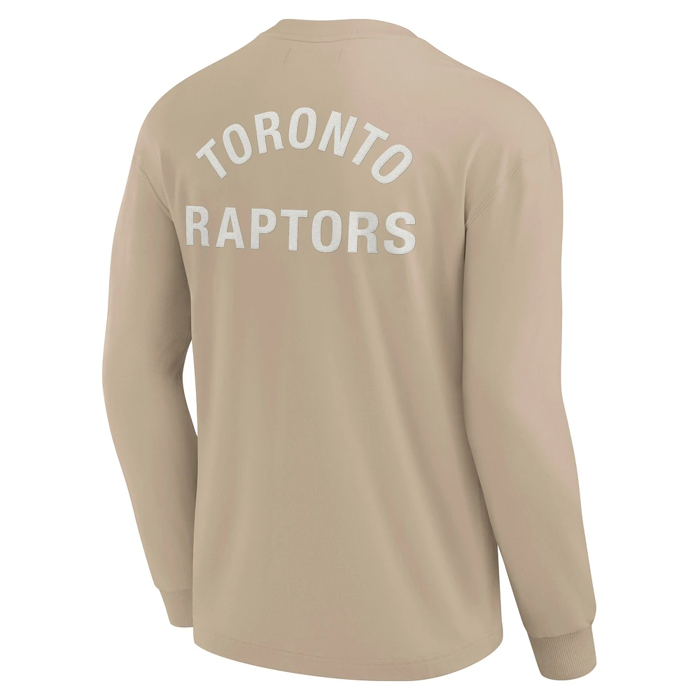 T-shirt unisexe Fanatics kaki Toronto Raptors Elements super doux à manches longues