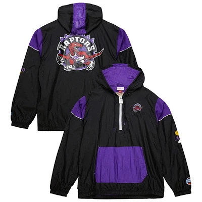 Veste coupe-vent unisexe Mitchell & Ness noire Toronto Raptors Hardwood Classics Team OG 3.0 Anorak à demi-zip