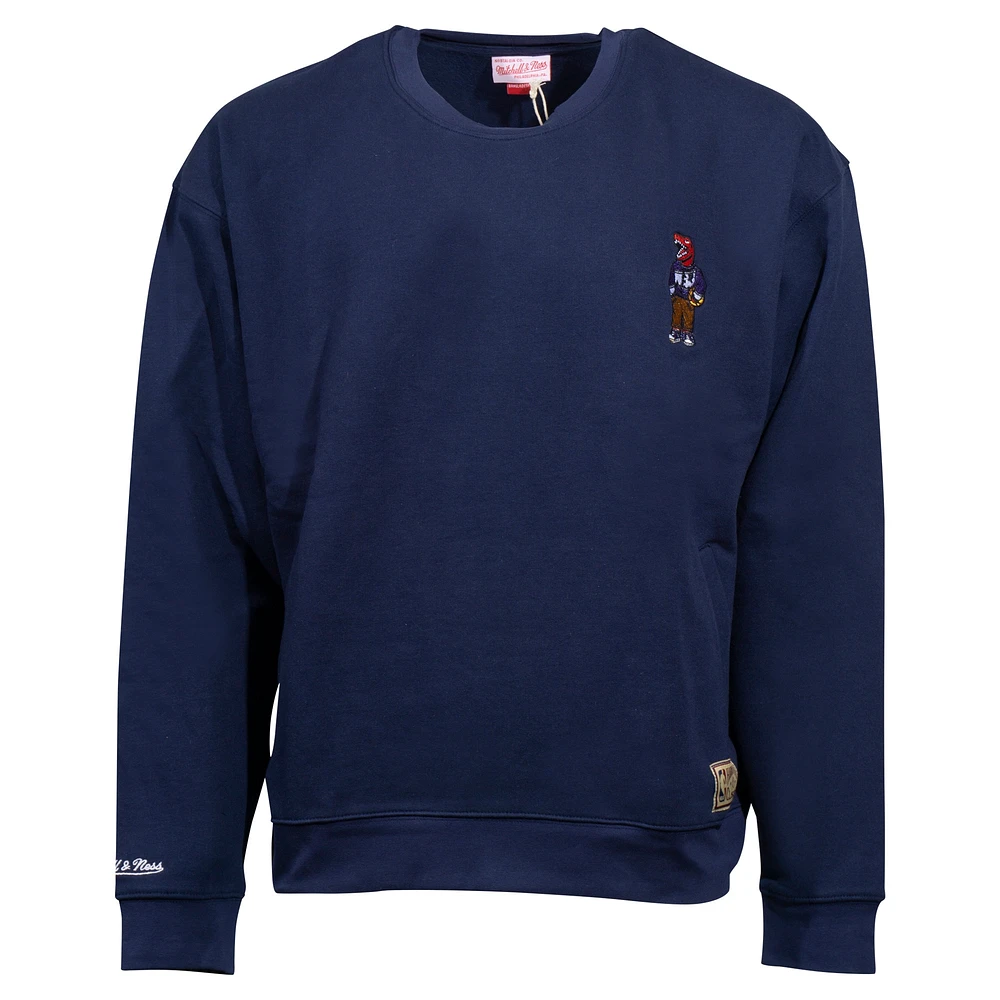 Unisex Mitchell & Ness Navy Toronto Raptors Hardwood Classics Swag Oversize Pullover Sweatshirt