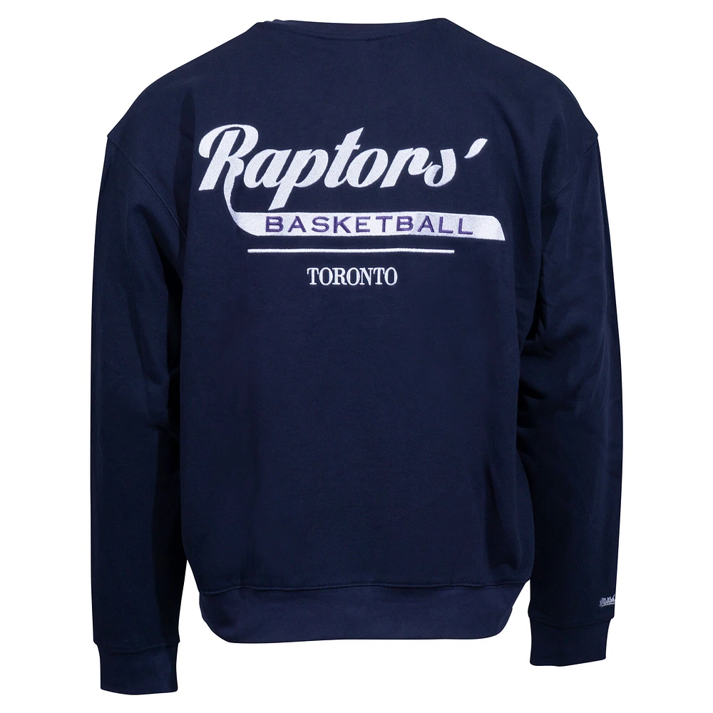 Unisex Mitchell & Ness Navy Toronto Raptors Hardwood Classics Swag Oversize Pullover Sweatshirt