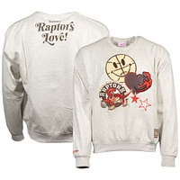 Unisex Mitchell & Ness Oatmeal Toronto Raptors Canadian Bacon Hardwood Classics Pullover Sweatshirt