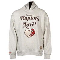 Unisex Mitchell & Ness Oatmeal Toronto Raptors Love Affair Hardwood Classics Pullover Hoodie