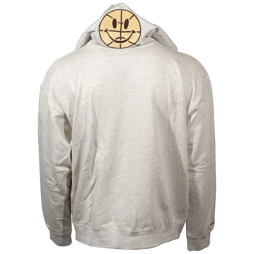 Unisex Mitchell & Ness Oatmeal Toronto Raptors Love Affair Hardwood Classics Pullover Hoodie
