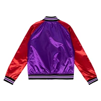 Women's Mitchell & Ness Purple/Red Toronto Raptors Hardwood Classics Satin Raglan - Full-Snap Jacket