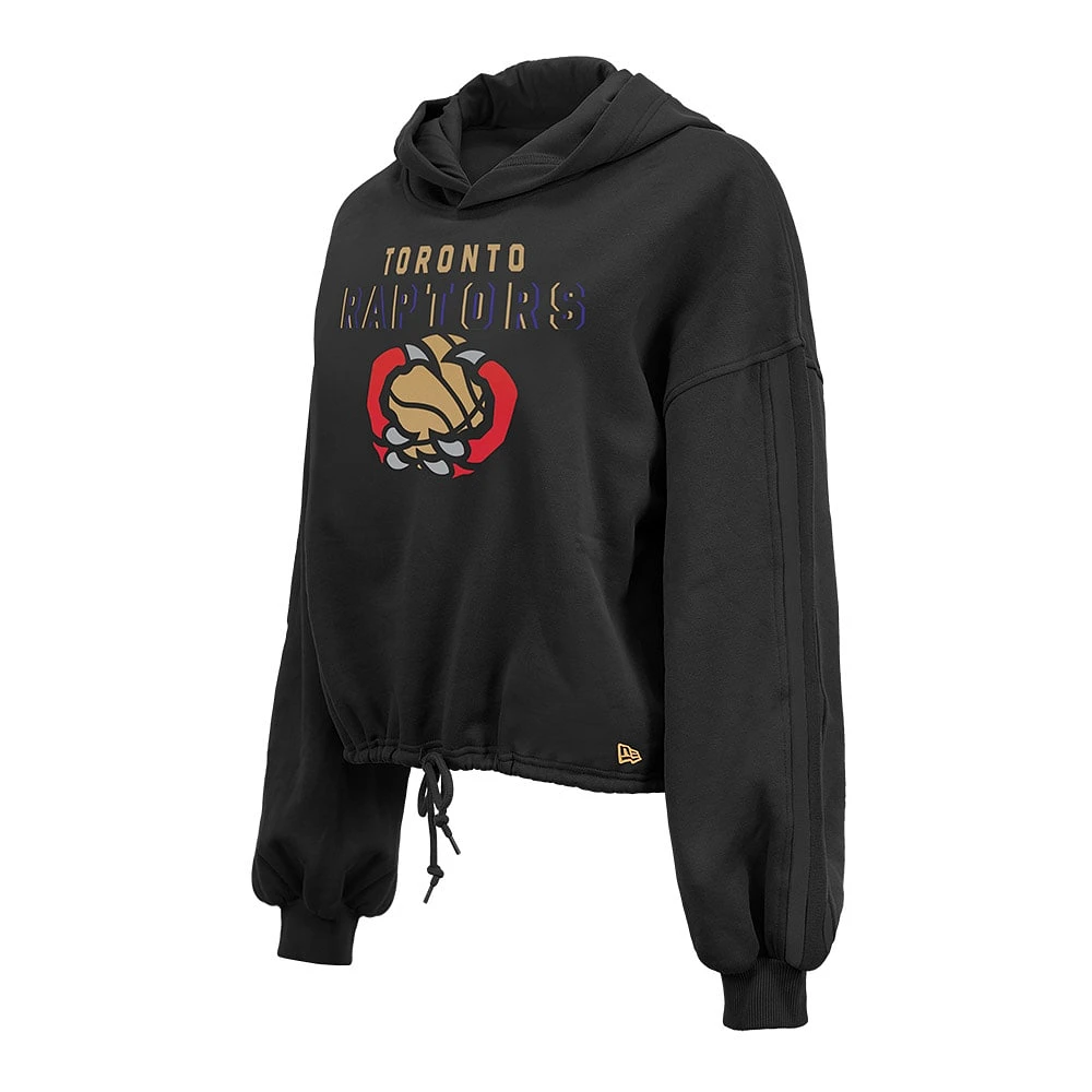Women's New Era Black Toronto Raptors 2024/25 City Edition Cropped Pullover Hoodie