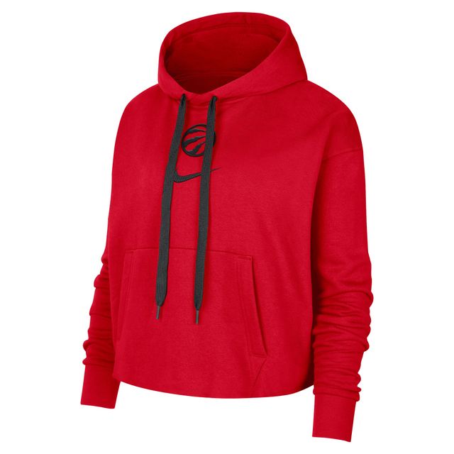 Nike Toronto Raptors Courtside rouge pour femme - Chandail à capuchon court enfiler