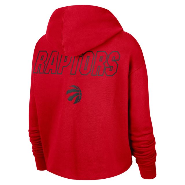 Nike Toronto Raptors Courtside rouge pour femme - Chandail à capuchon court enfiler