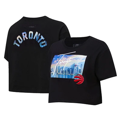 T-shirt court boxy Pro Standard noir des Raptors de Toronto pour femmes