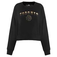 Women's Pro Standard  Black Toronto Raptors Glam Cropped Pullover Sweatshirt