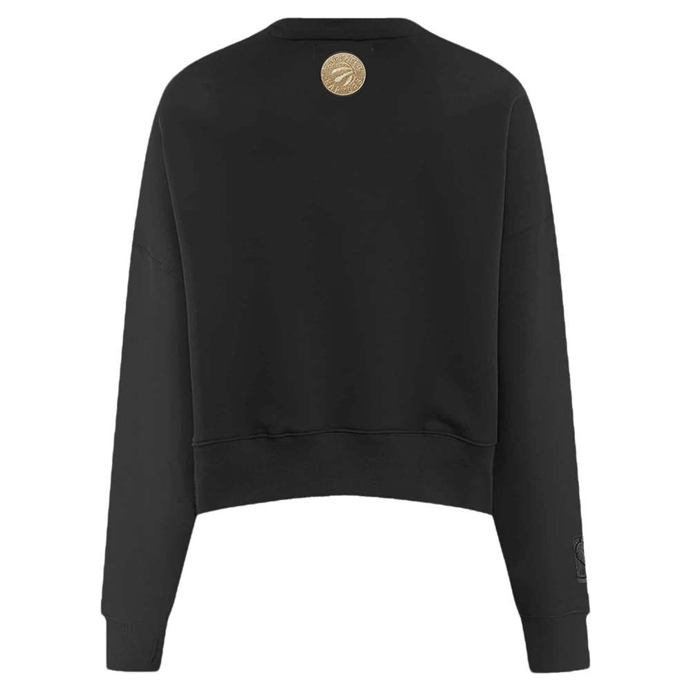 Women's Pro Standard  Black Toronto Raptors Glam Cropped Pullover Sweatshirt