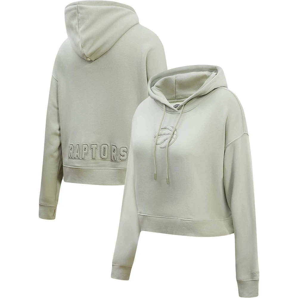 Women's Pro Standard Green Toronto Raptors Neutral Boxy Cropped Pullover Hoodie