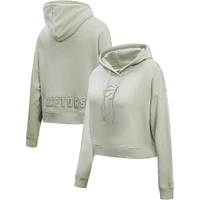 Women's Pro Standard Green Toronto Raptors Neutral Boxy Cropped Pullover Hoodie