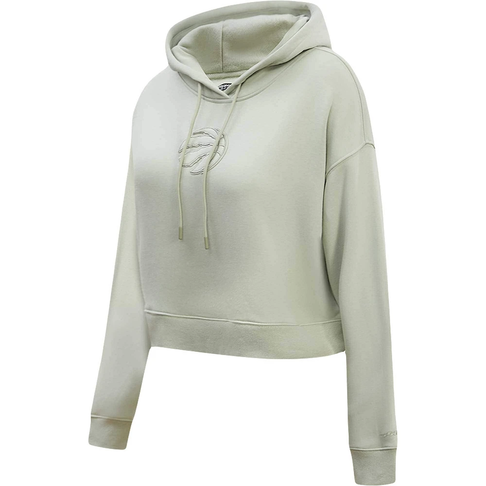 Women's Pro Standard Green Toronto Raptors Neutral Boxy Cropped Pullover Hoodie