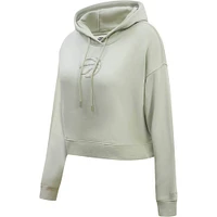 Women's Pro Standard Green Toronto Raptors Neutral Boxy Cropped Pullover Hoodie