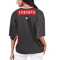 Women's Starter Black Toronto Raptors Power Play V-Neck T-Shirt