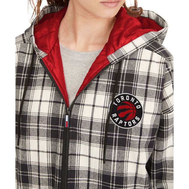 Toronto Raptors de Tommy Jeans pour femmes - Molly Flannel Full-Zip Hoodie Noir