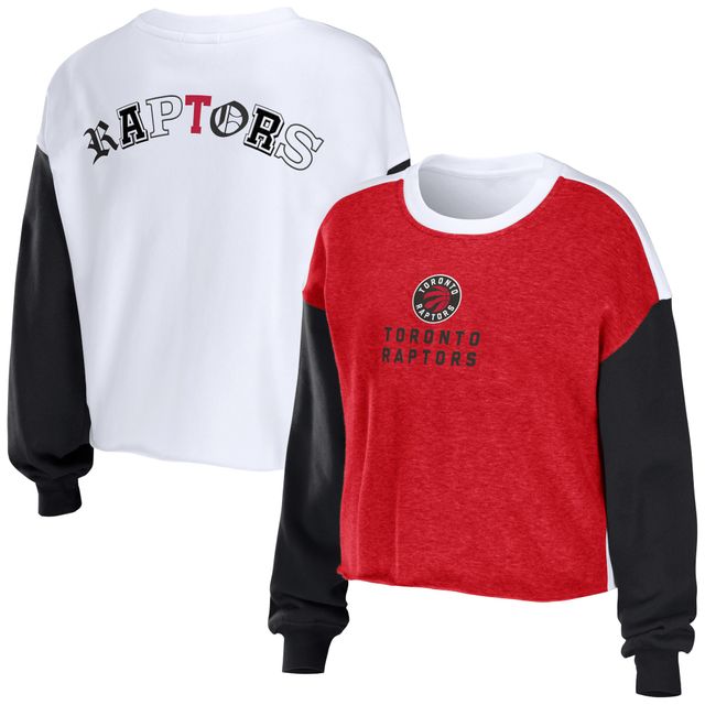Women's WEAR by Erin Andrews Heather Red Sweat court à enfiler avec lettres mélangées des Raptors de Toronto
