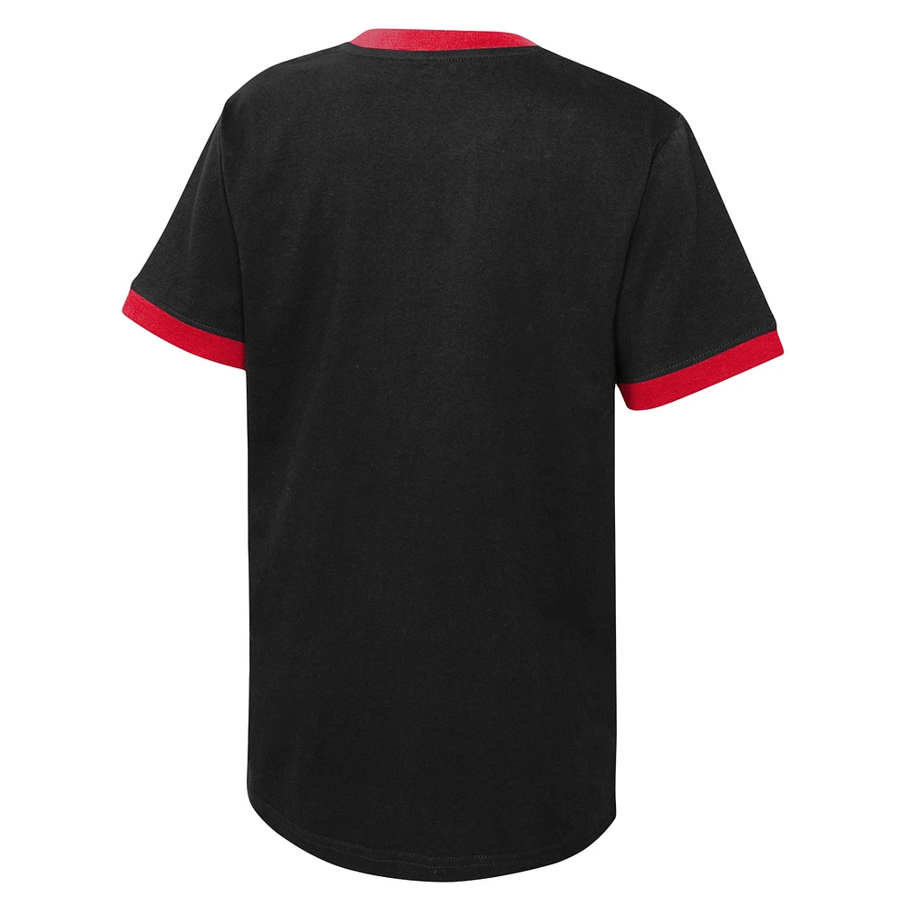 T-shirt noir Toronto Raptors Hoop City Hometown Ringer pour jeune