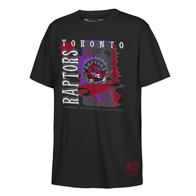 T-shirt rétro noir des Raptors de Toronto, Mitchell & Ness, pour jeunes, avec affiche années 90