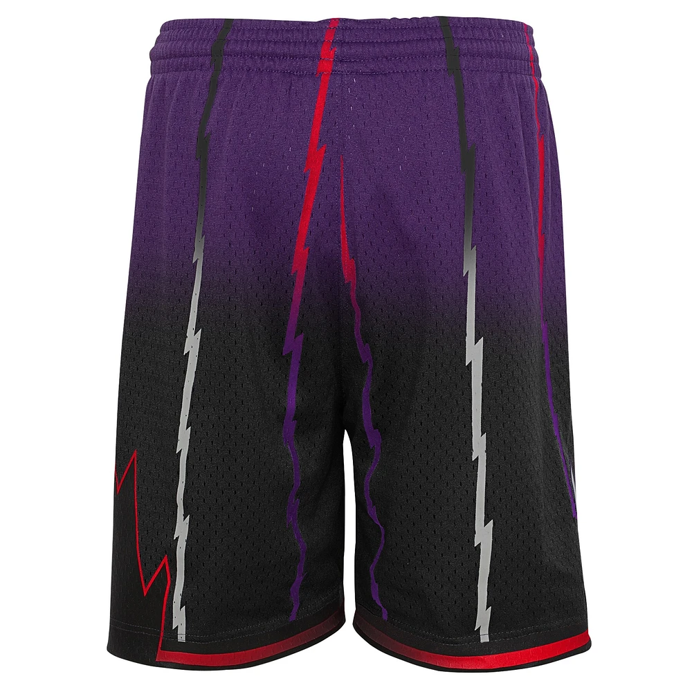 Youth Mitchell & Ness Purple/Black Toronto Raptors 1998/99 Hardwood Classics Fadeaway Reload 3.0 Swingman Shorts