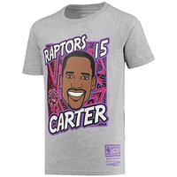 Youth Mitchell & Ness Vince Carter Gray Toronto Raptors Hardwood Classics King of the Court Player T-Shirt