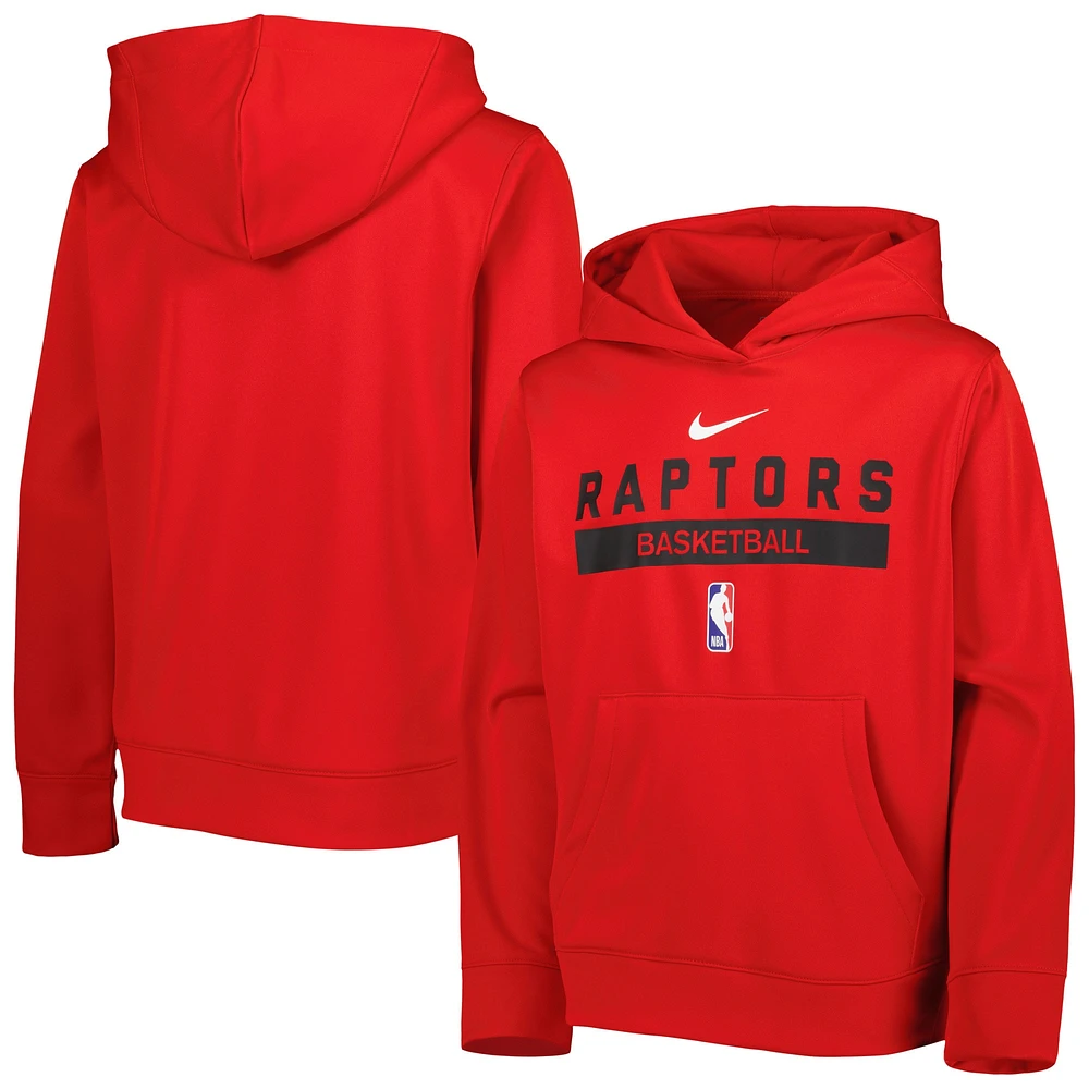 Youth Nike Red Toronto Raptors Spotlight Practice Performance Pullover Hoodie