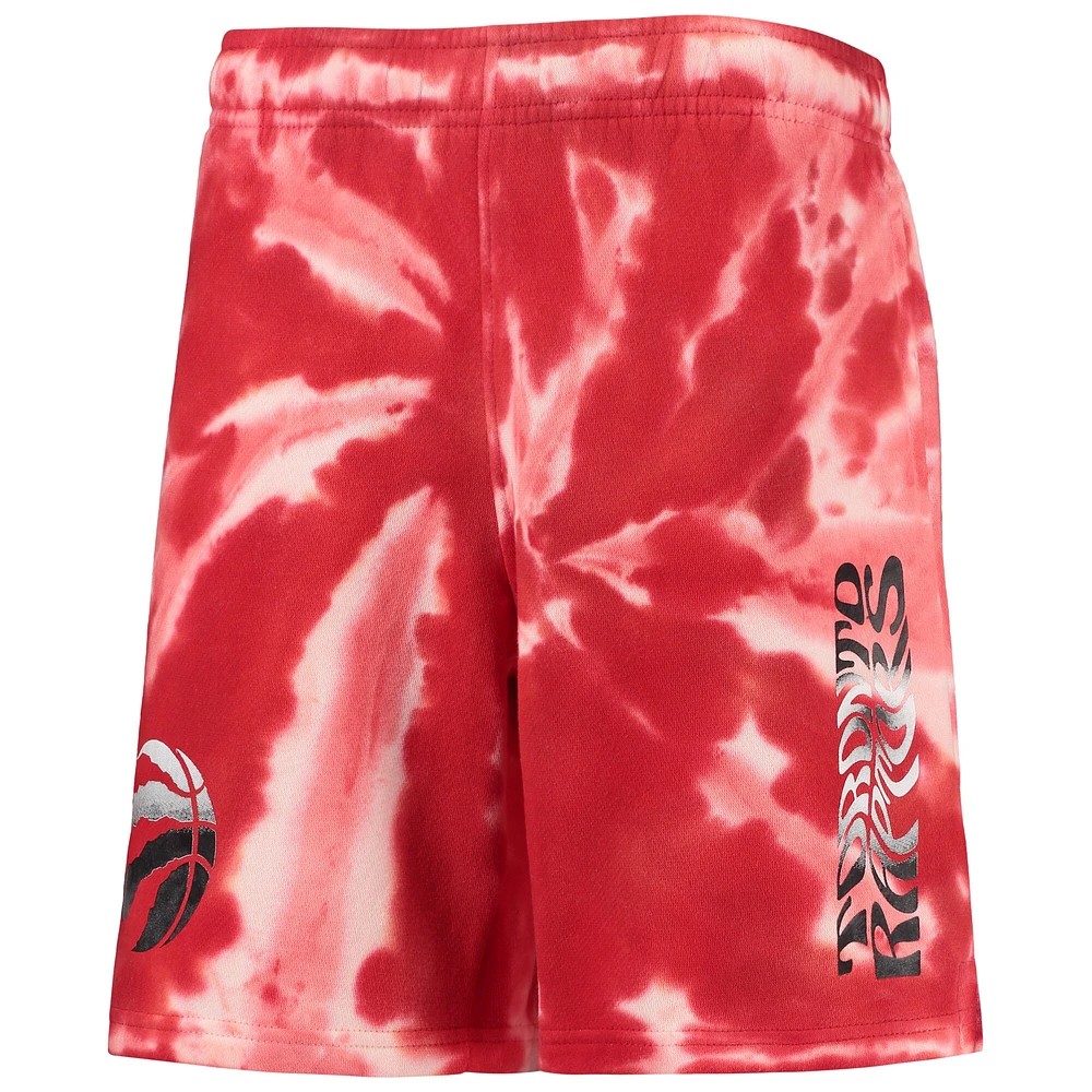 Youth Red Toronto Raptors Santa Monica Tie-Dye Shorts