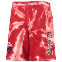 Youth Red Toronto Raptors Santa Monica Tie-Dye Shorts