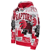 Youth White/Red Toronto Raptors Wild Style Pullover Hoodie