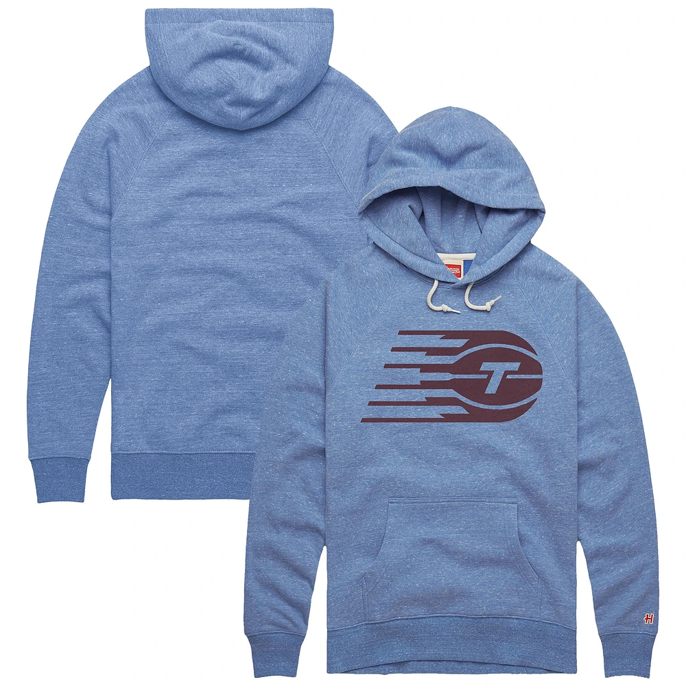 Unisex Homage Light Blue Toronto Tempo Logo Tri-Blend Pullover Hoodie