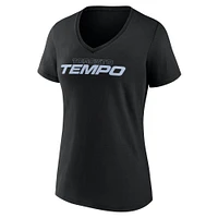 Women's Fanatics Black Toronto Tempo Primary Wordmark V-Neck T-Shirt