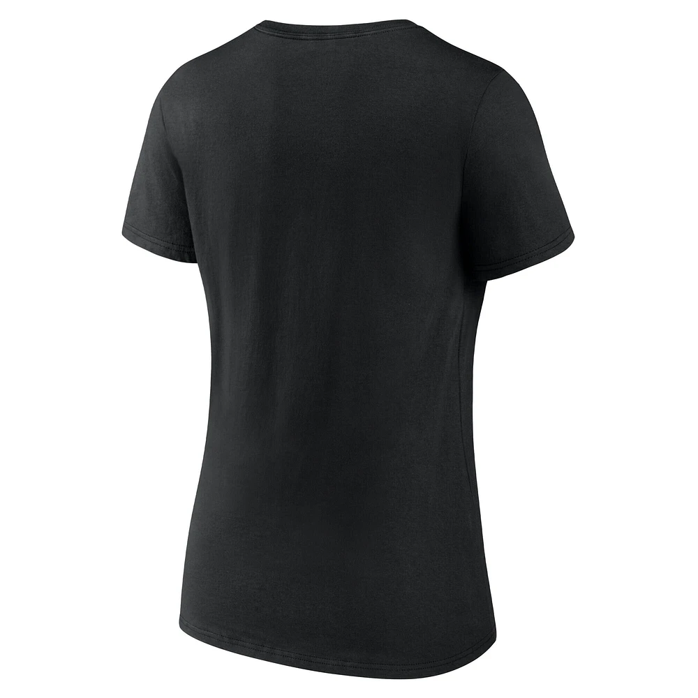 Women's Fanatics Black Toronto Tempo Primary Wordmark V-Neck T-Shirt