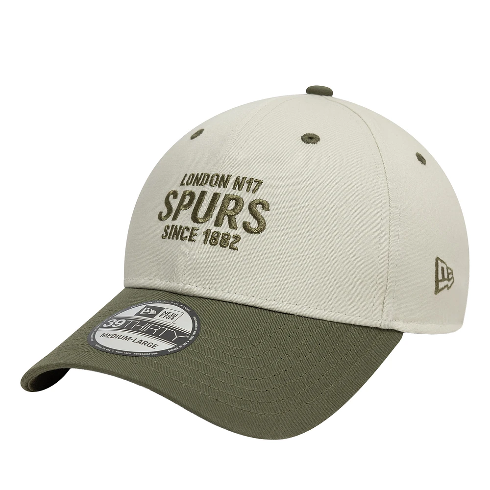 Men's New Era Tan Tottenham Hotspur Contrast Visor Fitted 39THIRTY Hat