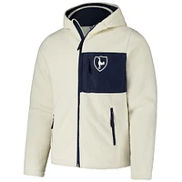 Veste à capuche zippée en sherpa Tottenham Hotspur pour homme crème